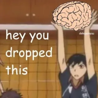 🧠 hey you dropped this cérebro, vôlei, engraçado, meme, caído, você telegram sticker