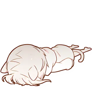 🫠 Anime, Triste, Allongé, Épuisé, Dessin animé, Somnolent telegram sticker