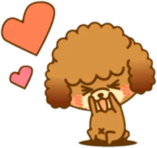 😍 cachorro, filhote, fofo, corações, amor, desenho animado, animal telegram sticker
