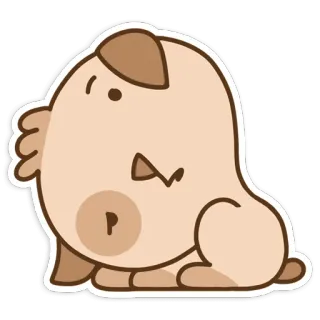 😔 cão, animal, fofo, adesivo, desenho animado, animal de estimação, filhote telegram sticker