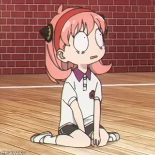 🍥 Anya anime, cartone animato, ragazza, capelli rosa, Spy x Family telegram sticker