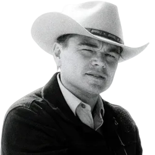 😏 Leonardo DiCaprio aktor, koboi, topi, Leonardo DiCaprio telegram sticker