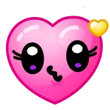😘 hati, cinta, imut, ciuman, kartun, emoji, kasih sayang, merah muda whatsapp sticker