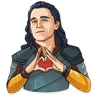 😍 Loki marvel, superhéroe, personaje, corazón, película telegram sticker