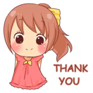 🙏 THANK YOU アニメガール, ありがとう, かわいい, カワイイ, 漫画 telegram sticker