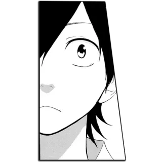 😶 Anime, Manga, Dessin animé, Personnage, Noir et blanc, Autocollant, Visage telegram sticker