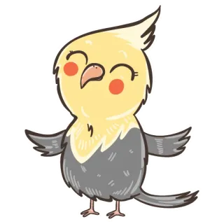 ☺️ calopsitta, uccello, carino, animale, animale domestico, adesivo telegram sticker