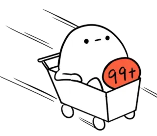 🥚 99+ desenho animado, carrinho de compras, número, quantidade telegram sticker