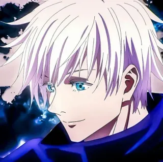 🖤 Gojo Satoru Jujutsu Kaisen anime, gojo, gojo satoru, jujutsu kaisen, character, white hair, blue eyes telegram sticker