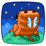 💫 кот, ночь, звезды, трава, животное, мультфильм whatsapp sticker