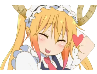 😋 Tohru Miss Kobayashi's Dragon Maid Anime, Drago, Maid, Kawaii, Carino telegram sticker