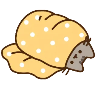 😴 Pusheen mèo, dễ thương, chăn, ngủ, Pusheen telegram sticker