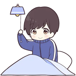 ☀ cartoon, sleep, bedroom, bed, kawaii telegram sticker