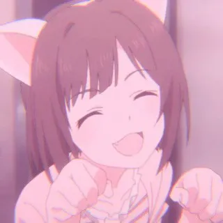 🍰 anime, cat ears, kawaii, cute, cartoon, pink, girl, neko telegram sticker
