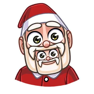 🥺 Santa Claus Babbo Natale, Natale, festivo, vacanze, cartone animato, inverno, rosso, barba whatsapp sticker