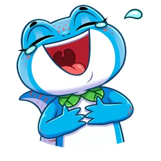 😅 rana, che ride, felice, carino, cartone animato, allegro whatsapp sticker