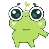 🕺 rana, dibujos animados, lindo, verde, pegatina telegram sticker