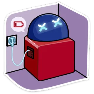 🤖 robot, battery, dead, charge, cartoon, low battery telegram sticker
