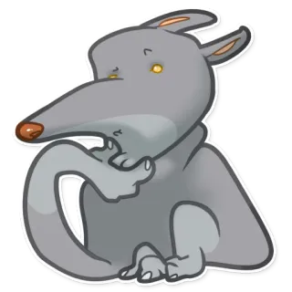 🤔 animale, cartone animato, grigio, personaggio, divertente, carino telegram sticker
