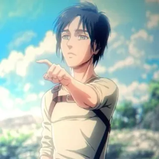 ⚔️ Eren Yeager Attack on Titan anime, attack on titan, eren yeager, pointing, character telegram sticker