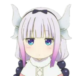 😐 Kanna Kamui Miss Kobayashi's Dragon Maid аниме, Канна, дракон, милый, каваи, манга, чиби telegram sticker