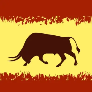 🇪🇸 toro, silueta, animal, rabia, ira, agresión telegram sticker