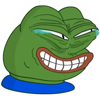 🤣 Pepe the Frog Pepe, frog, meme, internet meme, emotions, laughing, crying telegram sticker