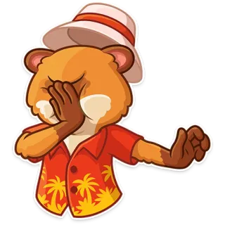 😕 hamster, dab, été, vacances, emoji, dessin animé telegram sticker
