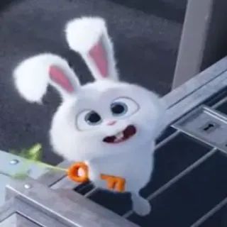 😅 Snowball The Secret Life of Pets Boule de neige, Lapin, Animal, Dessin animé, Mignon, Drôle, Personnage, Animal de compagnie telegram sticker