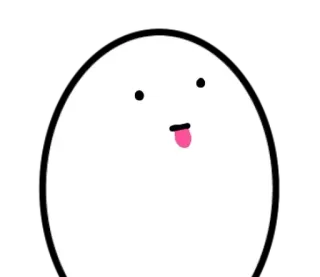 🥚 ovo, rosto, língua, fofo, engraçado, desenho animado telegram sticker