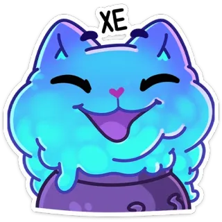 😃 XE แมว, น่ารัก, สติกเกอร์, การ์ตูน, สัตว์, คาวาอิ, หยด, เวทมนตร์ telegram sticker