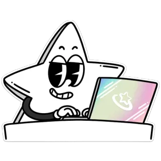 👨‍💻 Stella, Computer, Cartone animato, Kawaii, Internet, Carino telegram sticker