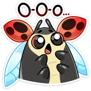 😱 O-O-O... kepik, serangga, imut, kawaii, mata, sayap whatsapp sticker