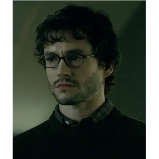 😶 Will Graham Hannibal Mann, Brille, Fernseher, Figur, ernst telegram sticker