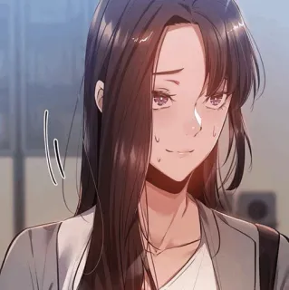 🌒 woman, serious, anime, hair telegram sticker
