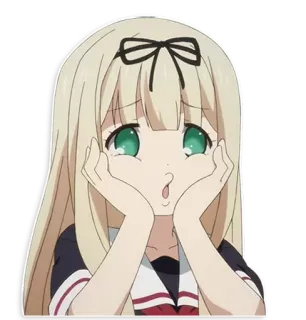 😱 Anime, Chica, Lindo, Dibujo animado, Sticker telegram sticker