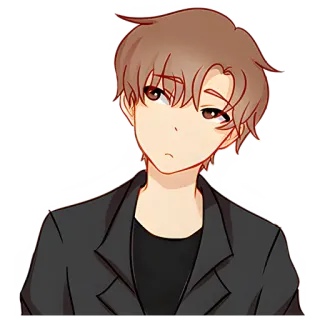 🤨 аниме, мультфильм, мальчик, портрет, наклейка telegram sticker