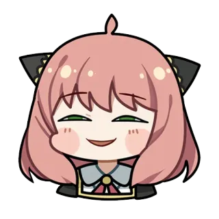 😏 Anya Forger Spy x Family Anya Forger, Spy x Family, Anime, Cartoon, Süß, Rosa Haare telegram sticker