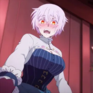 🥵 anime, character, vampire, cartoon, illustration, female telegram sticker