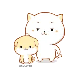 😊 gato, perro, animales, lindo, dibujos animados telegram sticker