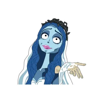 💍 Emily Corpse Bride 僵尸新娘, 蒂姆·伯顿, 动画, 婚礼, 新娘, 卡通 whatsapp sticker