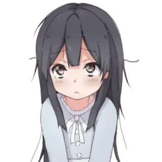 😐 动漫, 女孩, 悲伤, 漫画, 卡通 telegram sticker
