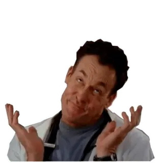 😌 Dr. Perry Cox Scrubs shrug, whatever, dr cox, scrubs, reaction, doubt, who knows, sarcastic whatsapp sticker