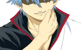 😏 Sakata Gintoki Gintama Anime, Mangá, Gintama, Sakata Gintoki, Personagem, Retrato, Sorriso irônico telegram sticker