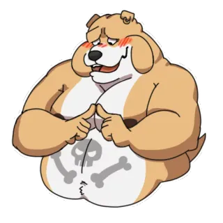 😳 dog, cartoon, skull, bones, animal, illustration telegram sticker