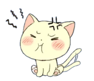 😫 kot, zły, słodki, kreskówka telegram sticker
