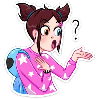 😮 girl, question, shocked, surprised, cartoon telegram sticker