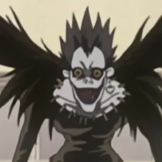 😀 Ryuk Death Note Ryuk, Death Note, Anime, Shinigami, Terror, Oscuro telegram sticker