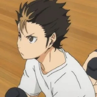 🙀 Nishinoya Yu Haikyuu Anime, Haikyuu, Nishinoya Yu, Postać, Kreskówka, Siatkówka, Postać z anime telegram sticker