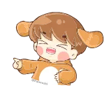 🤣 Dessin animé, Mignon, Rire, Pointer, Costume de chien telegram sticker
